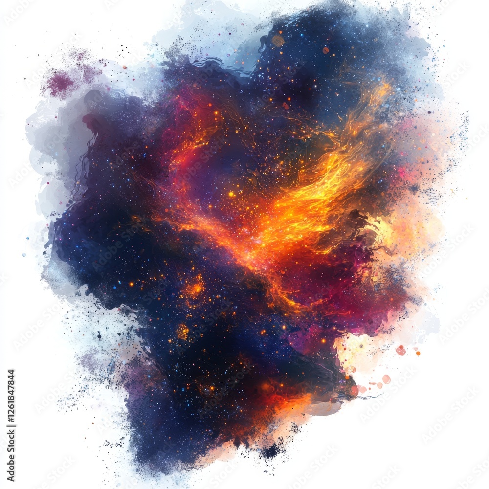 Canvas Prints cosmic explosion of colors in a vibrant nebula on a deep space background with glowing stars and eth