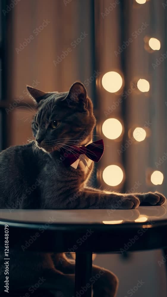 Poster cat in a window