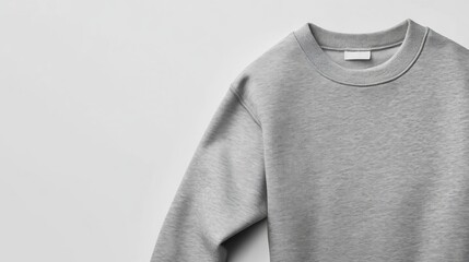 Gray sweatshirt, plain, studio shot, clothing display, for e-commerce
