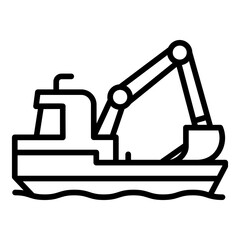 Coastal Dredger Vector Icon