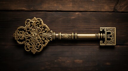 vintage gold antique key