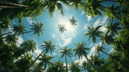 Obraz premium lush panoramic palm trees