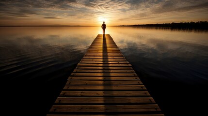 Obraz premium calm wood silhouette