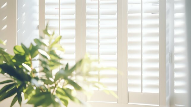 airy blurred interior shutters