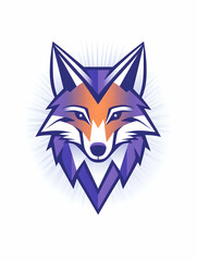 Obraz premium Stylized Fox Head Portrait, Graphic Design. Generative AI