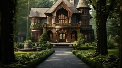 Fototapeta premium porch wood mansion
