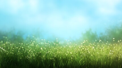 green grass and blue sky