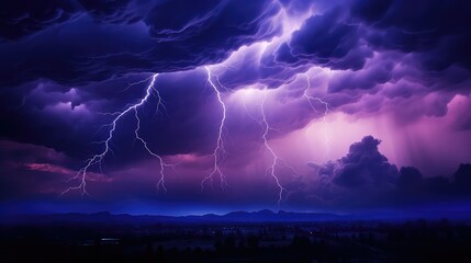 thunderstorm dark purple sky