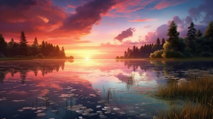 Obraz premium sunpond water magic