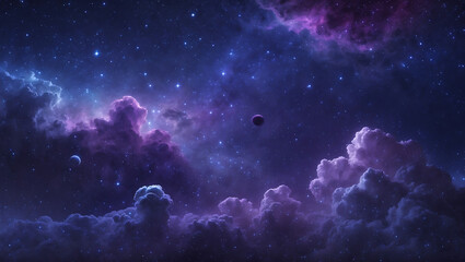 Obraz premium Vast Deep Space Star Field with a Subtle Nebula and Brilliant Stars Across the Universe