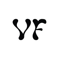 VF monogram logo design letter text name symbol monochrome logotype alphabet character simple logo