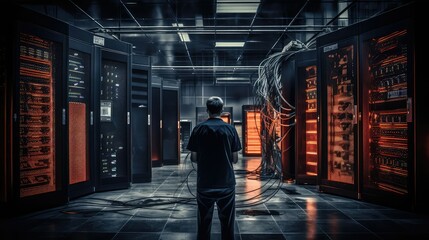 Fototapeta premium server data center outage