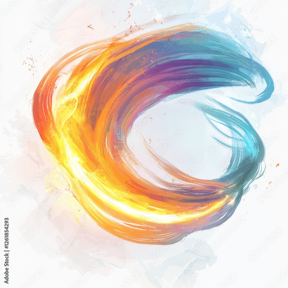 Wall mural vibrant abstract swirl of orange and blue colors creating a dynamic flowing motion effect