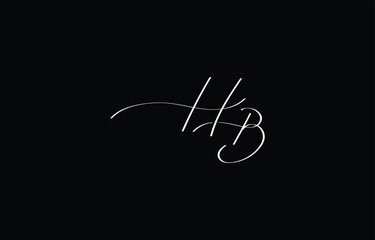 A minimal yet stylish depiction of white cursive lettering forming HB on a dark background, symbolizing elegance and simplicity.