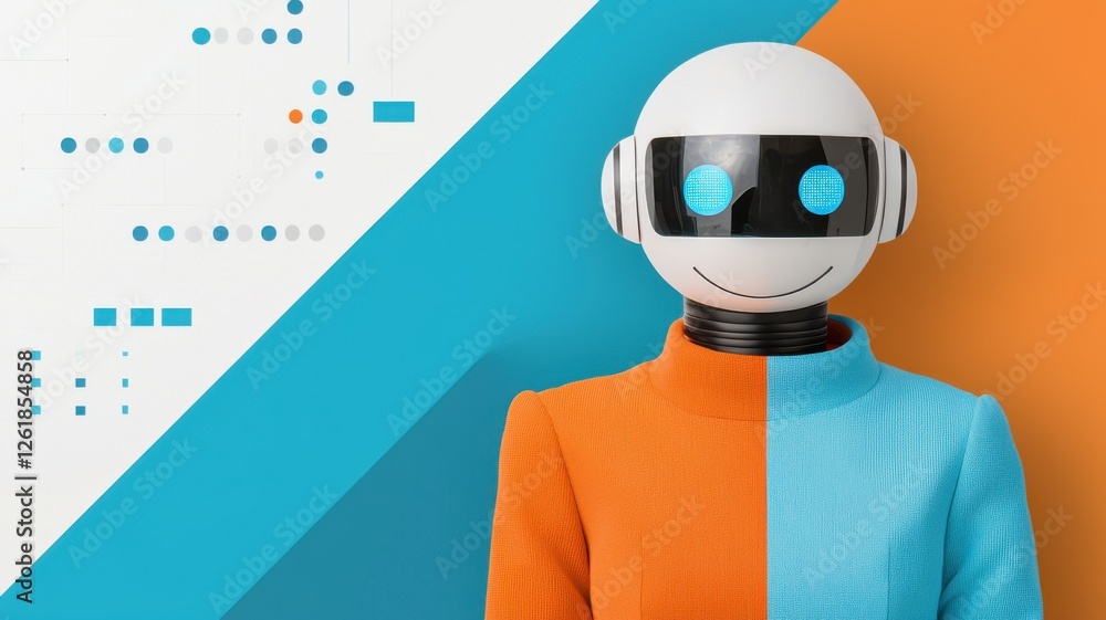 Poster innovative robot design showcase modern studio digital art futuristic environment close-up view tech