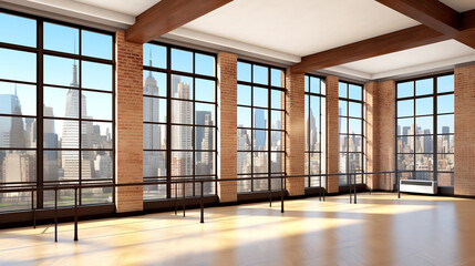 Fototapeta premium Panoramic City Skyline Loft