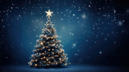 festive christmas lights blue background