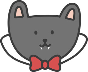 dracula black cat halloween cartoon character