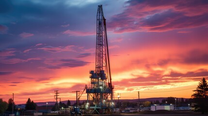 Obraz premium metallic derrick oil
