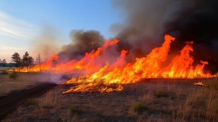Fototapeta premium burn fire strip