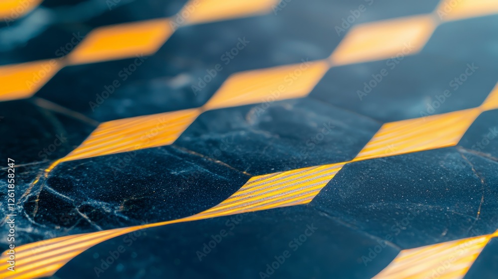 Poster abstract black and gold hexagonal pattern texture