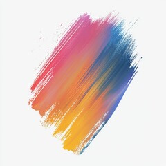 Abstract Brush Stroke in Bright Colors of Pink, Blue, Orange, and Yellow on a Light Background