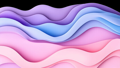 Colorful layered waves for abstract background, design element, or web banner. Generative AI