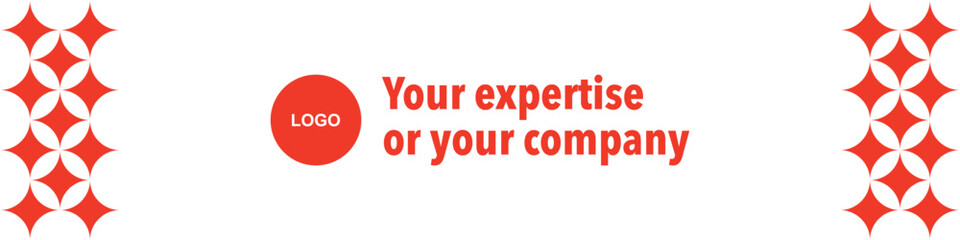 template banner LinkedIn star ornament orange color
