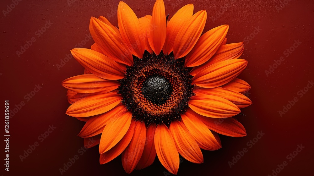 Wall mural vibrant dark orange background