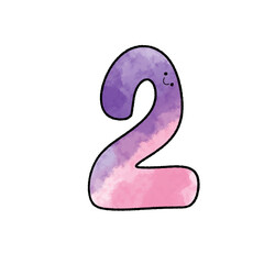 Naklejka premium Pink number two