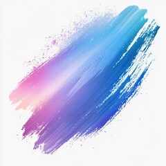 Abstract Colorful Brush Stroke Artwork with Soft Gradient in Pink and Blue Shades on White Background