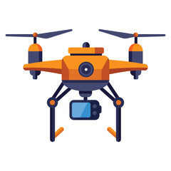 Professional Aerial Drone Camera on White Background
