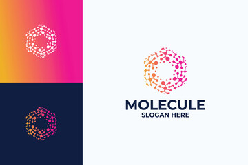 Abstract Molecule Nanotechnology Logo Design Template