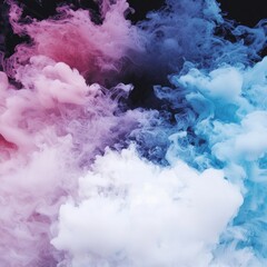 Fototapeta premium Abstract Colorful Smoke Swirls on Black Background