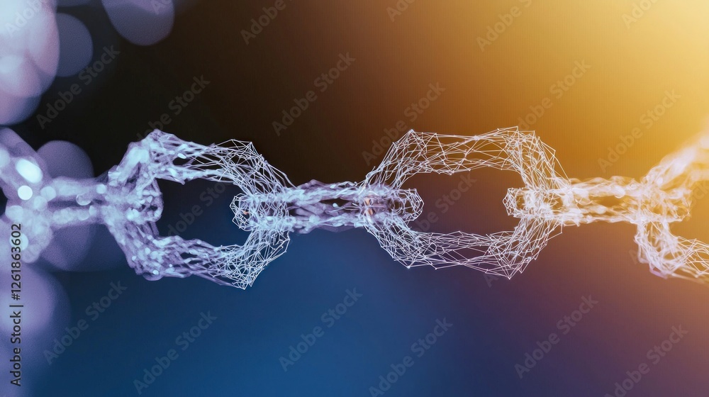 Poster abstract digital chain links network connection technology background