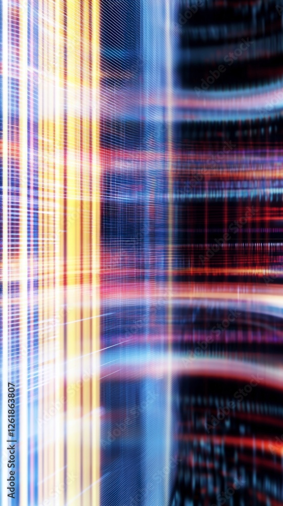 Aufkleber abstract digital data stream with bright lines and motion blur