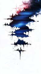 Obraz premium Abstract Digital Painting with Dark Blue Red and Purple Textures
