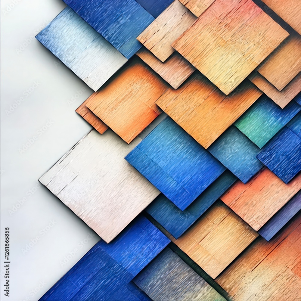 Aufkleber abstract geometric pattern with layered colorful squares