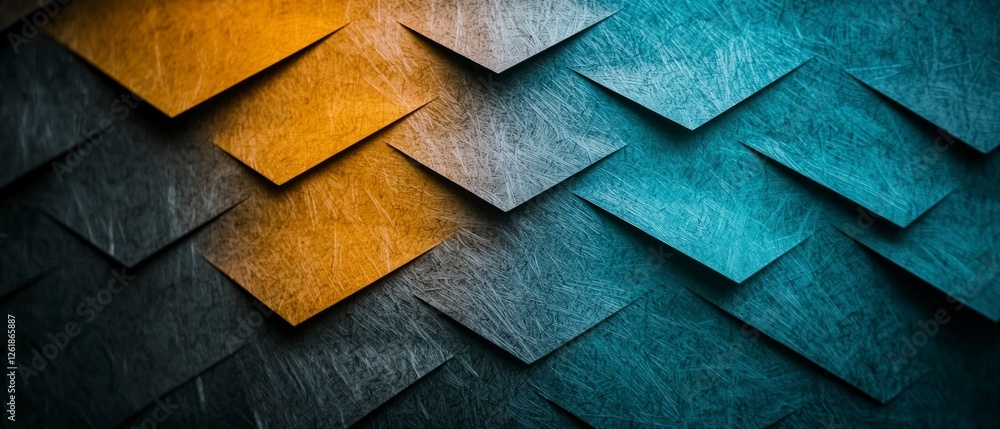 Poster abstract geometric pattern with overlapping squares and color gradient