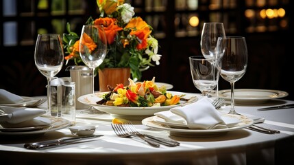 gourmet restaurant table food