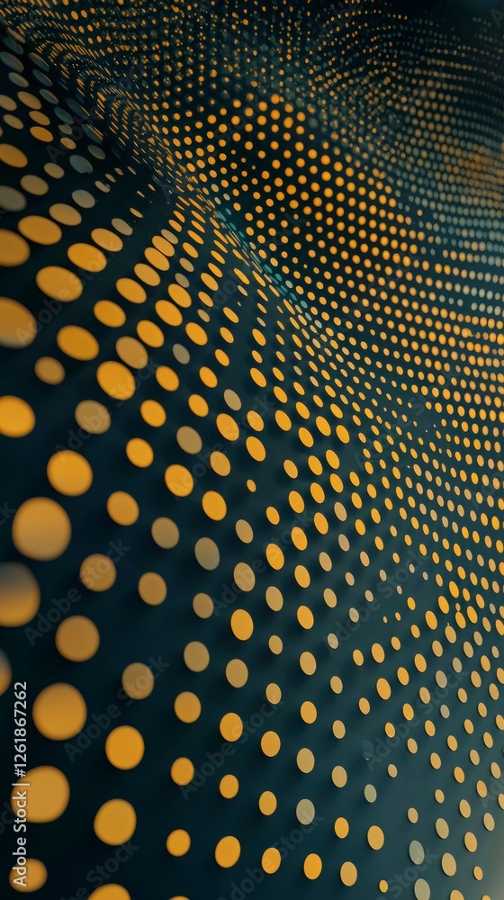 Poster abstract gold and dark background with flowing circular pattern