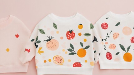 Adorable Fruit Print Sweatshirts for Kids