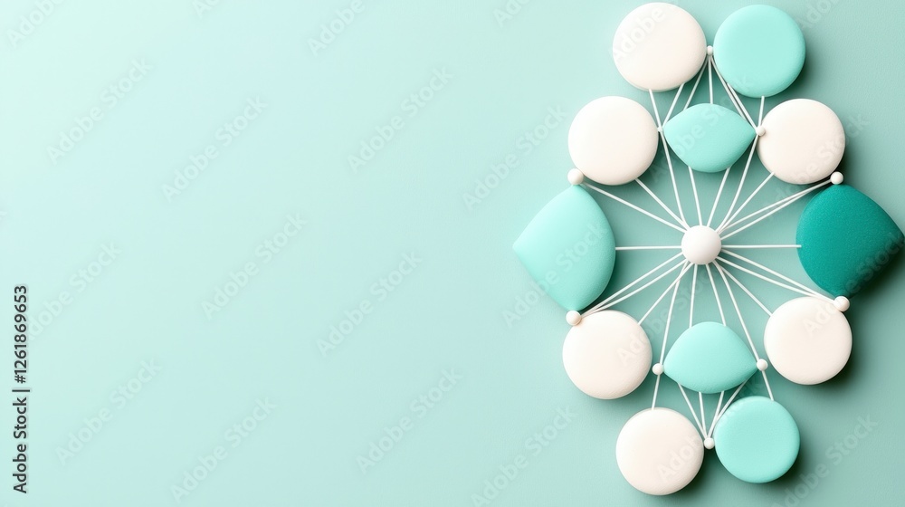 Aufkleber abstract network connection pastel color scheme