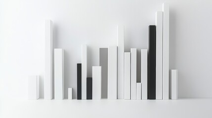 Obraz premium Sleek Minimalist Annual Sales Projection Graph with Height Variations