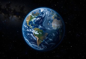 Naklejka premium Planet Earth. Day and Night Side of our Planet
