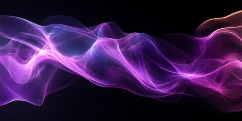 Abstract purple waves, futuristic design, 3d render, Generative AI
