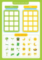 Color Sorting and Matching Educational Worksheet