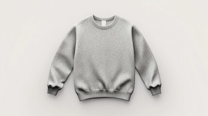 Gray Sweatshirt Mockup on Plain Background