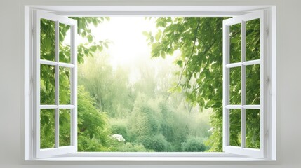 Naklejka premium green window white background