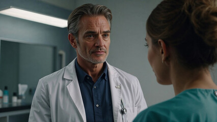 Fototapeta premium doctor talking to patient